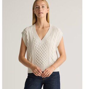 Australian Merino Wool Cable Sweater Vest M Heather Bone
